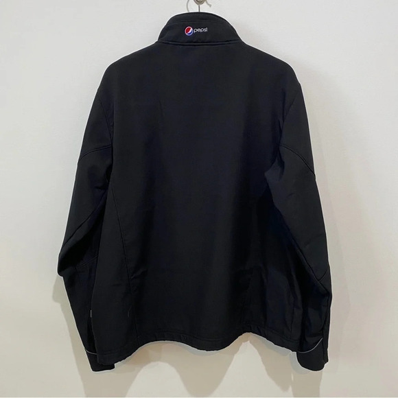 Men’s L Pepsi Performance Softshell Fleece Lined Black Jacket - Picture 2 of 16